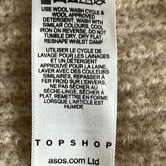 Topshop Wool Blend Open Front Belted Cardigan - NWOT - Size 0-2 - Picture 7 of 8